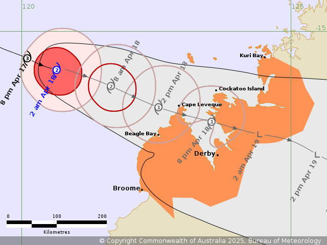 Cyclone Errol map 