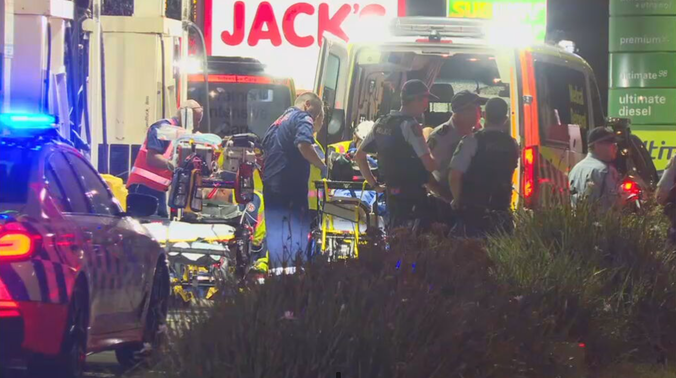A boy is fighting for life after falling from a train at Engadine in Sydney's south.