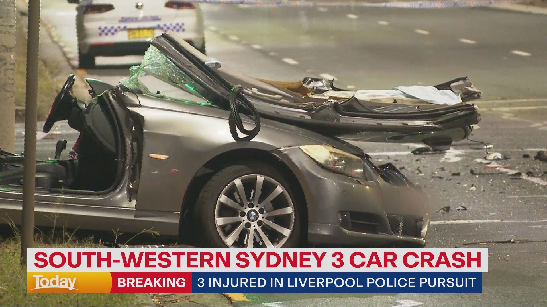 Three women were injured, one critically after the crash in Liverpool, south-west Sydney.