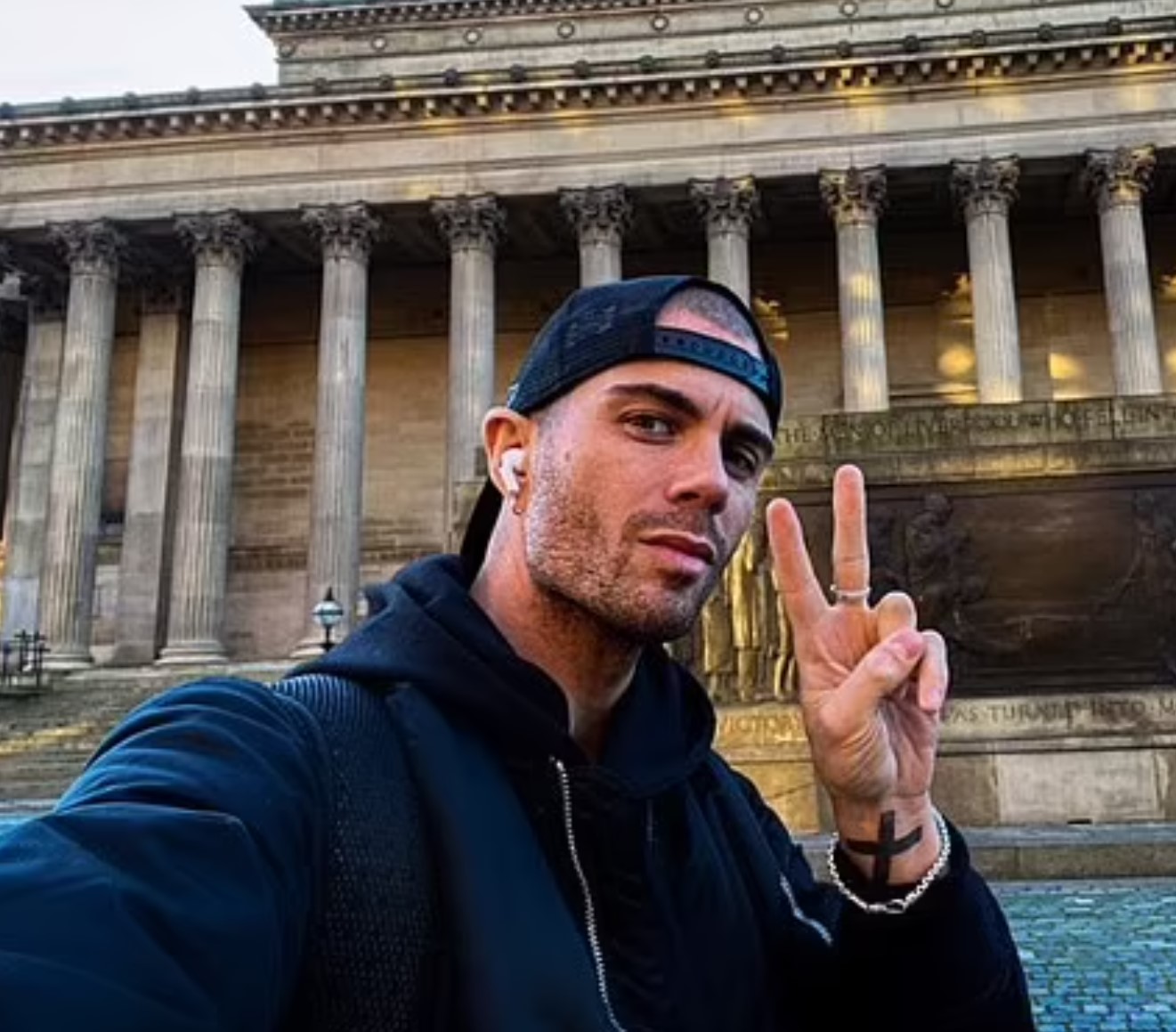 The Wanted singer Max George shows off cross tattoo covering ex Stacey Giggs' name.