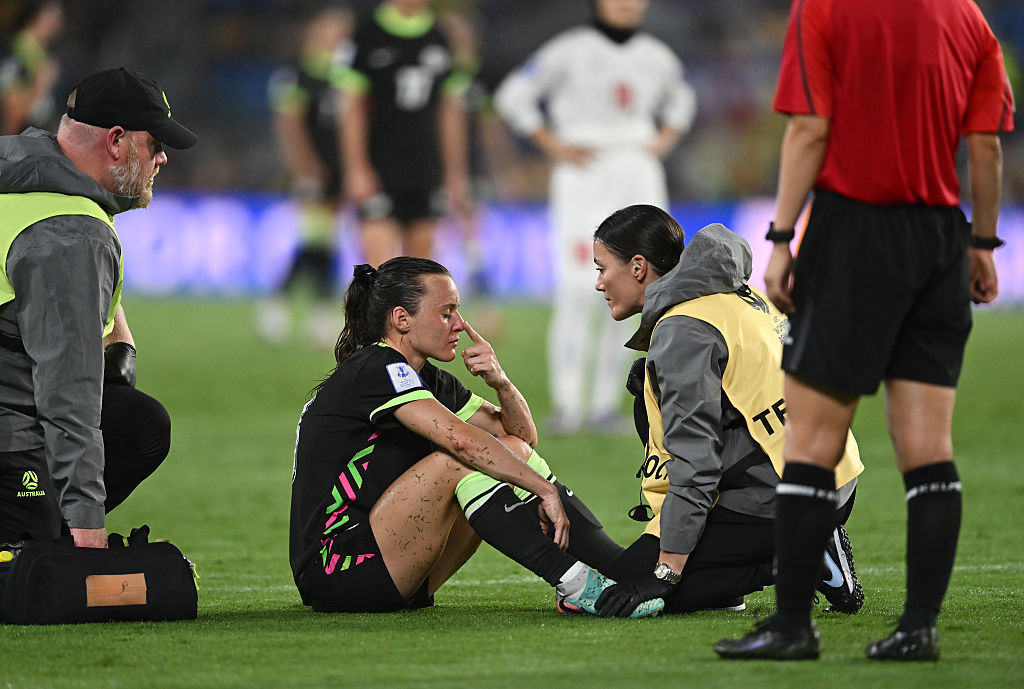 Hayley Raso undergoes a concussion test.