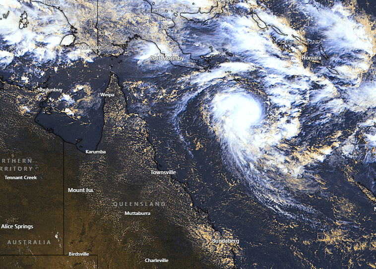 Tropical Cyclone Alfred changing track, growing in strength
