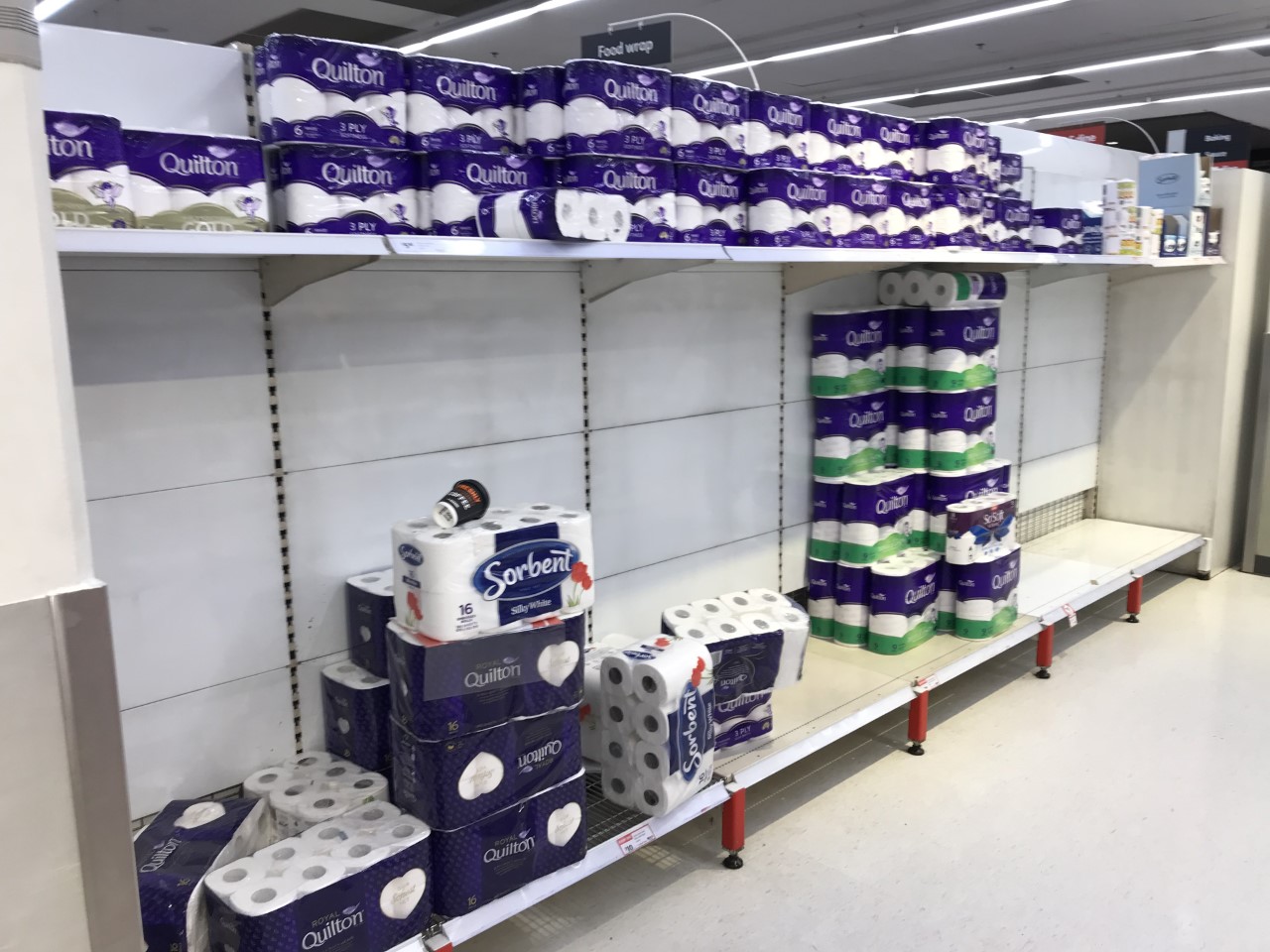 Panic-buying toilet paper Broadway, Sydney.