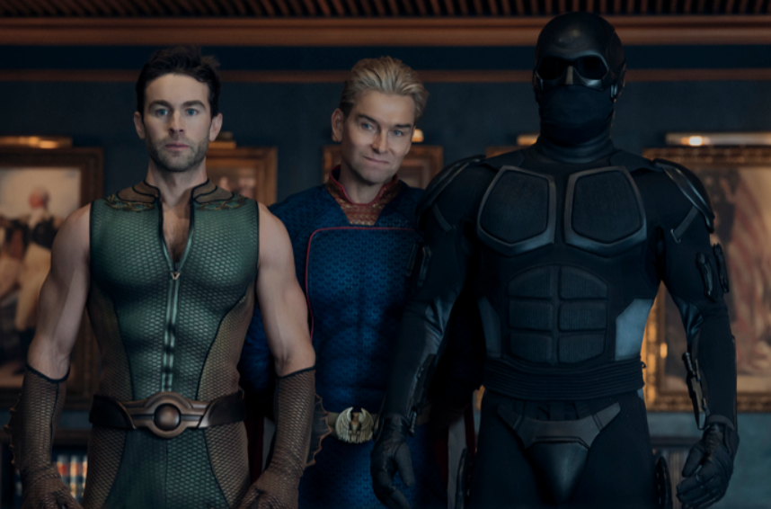 The Boys Season 5Credit: Jasper Savage/Prime Video

Copyright: © Amazon Content Services LLC

Description: Chace Crawford (The Deep), Antony Starr (Homelander), Nathan Mitchell (Black Noir)