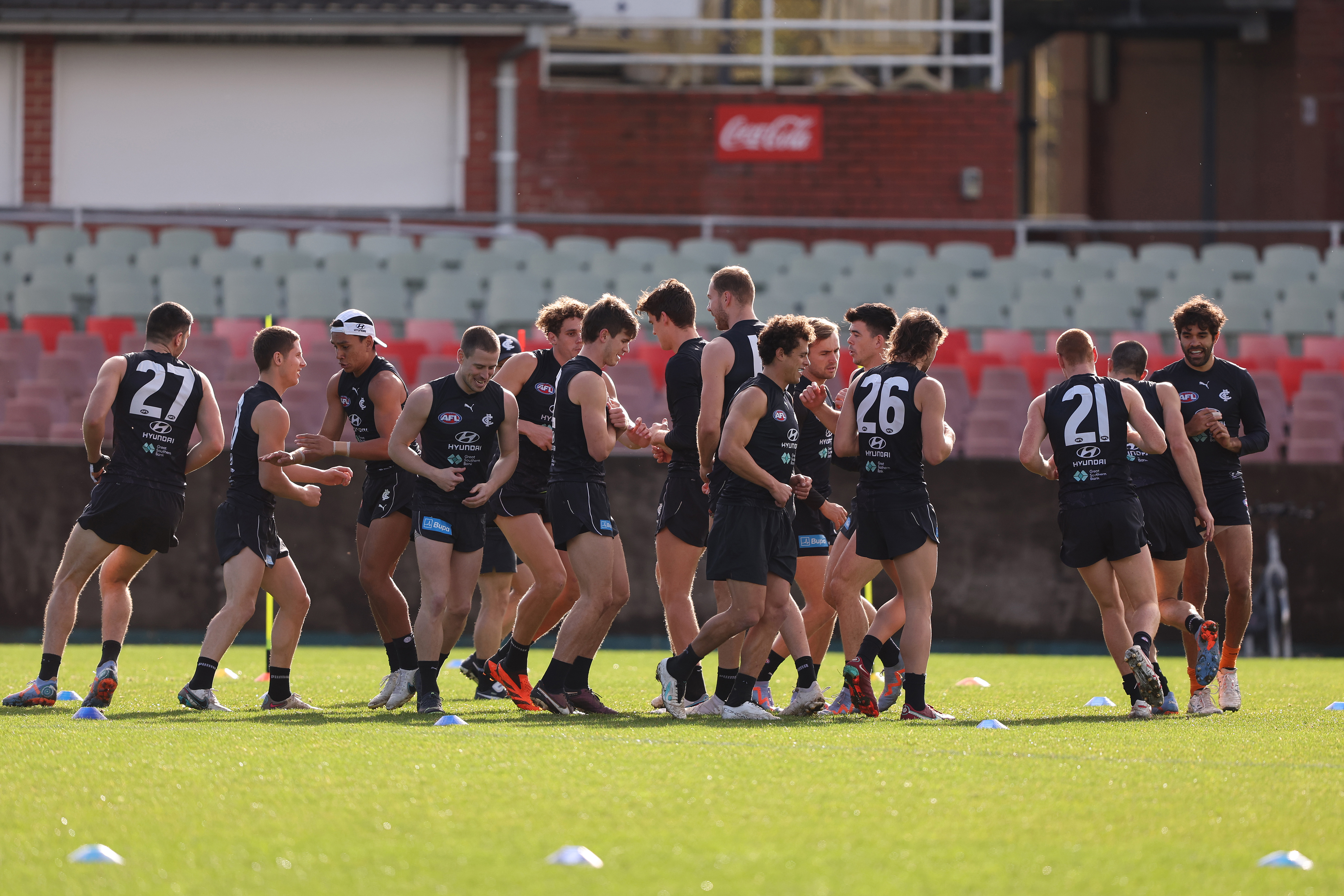 The Carlton Blues during a training session at Ikon Park.