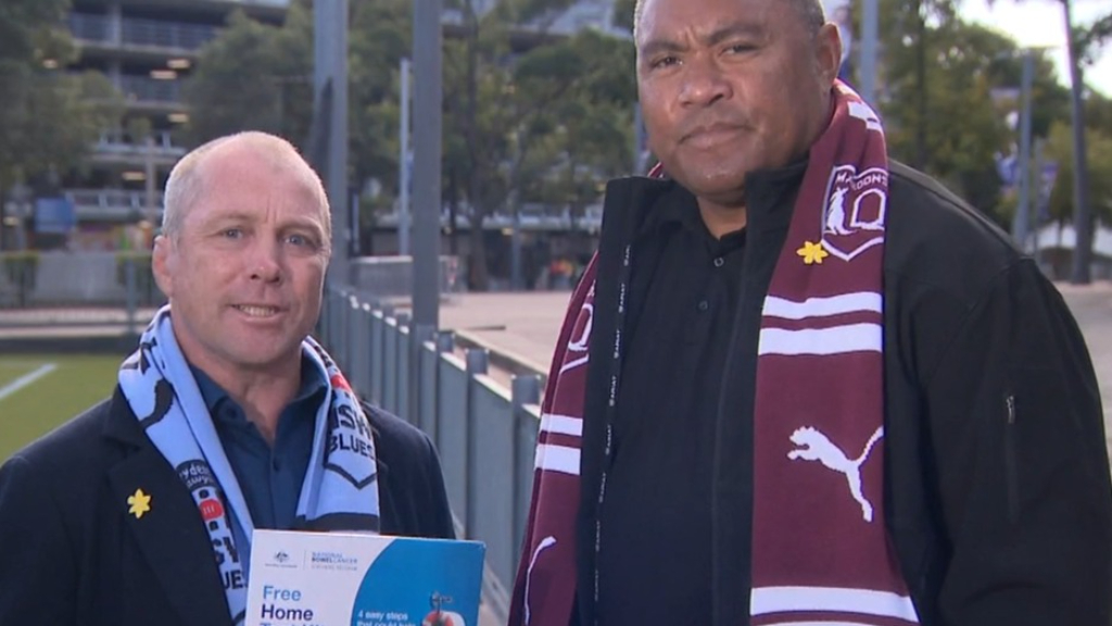 Bowel cancer screening campaign launches during State of Origin