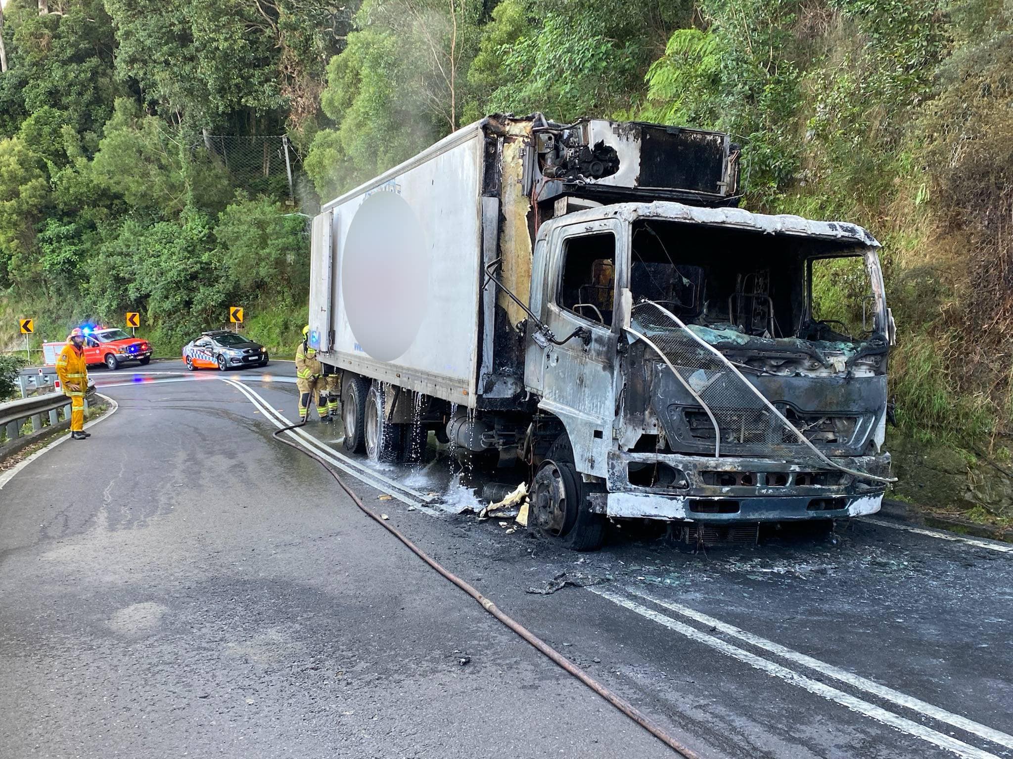 Emergency services extinguished a truck fire on Bulli Pass this afternoon.
