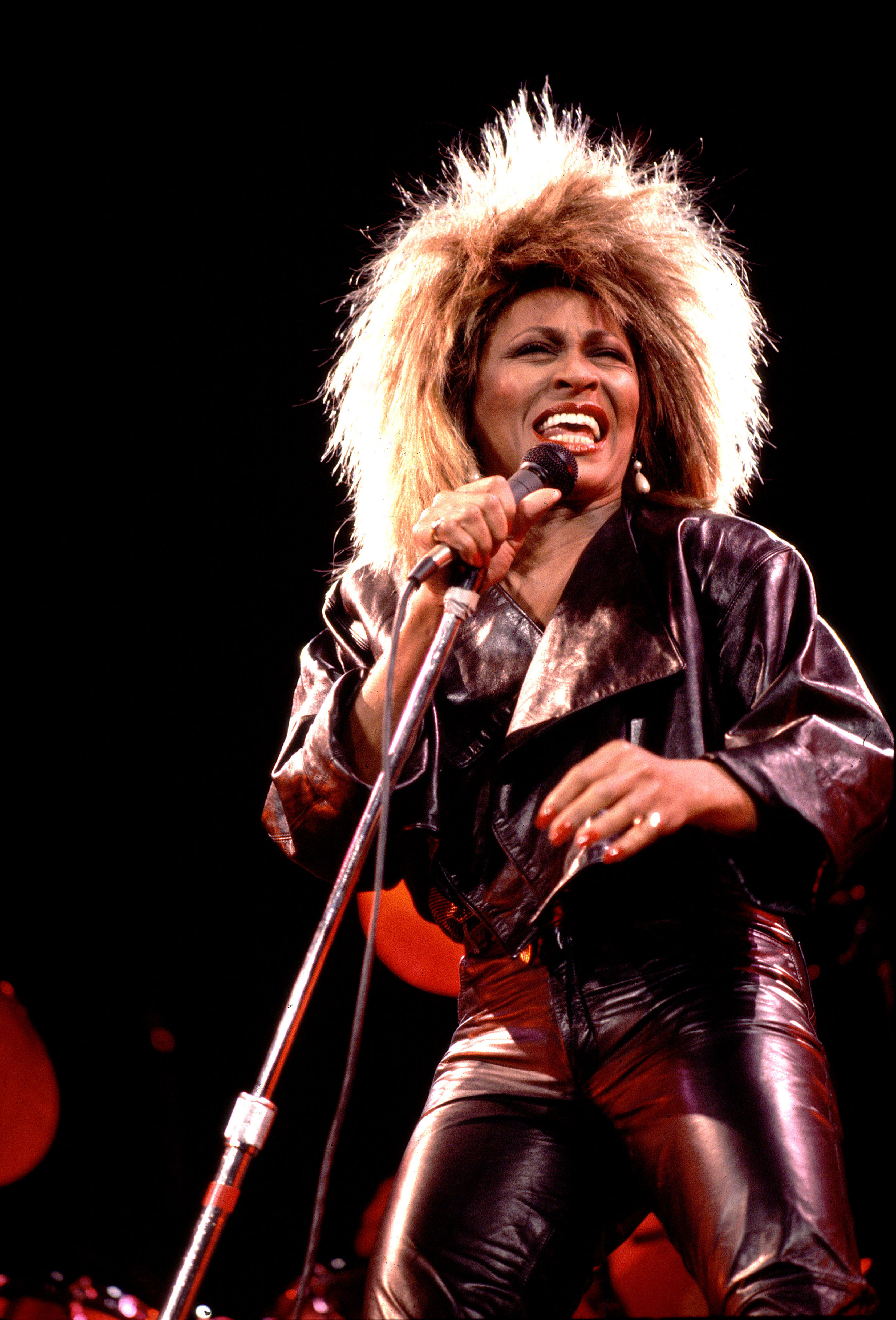 Tina Turner performing, Chicago, Illinois, June 12, 1984. 