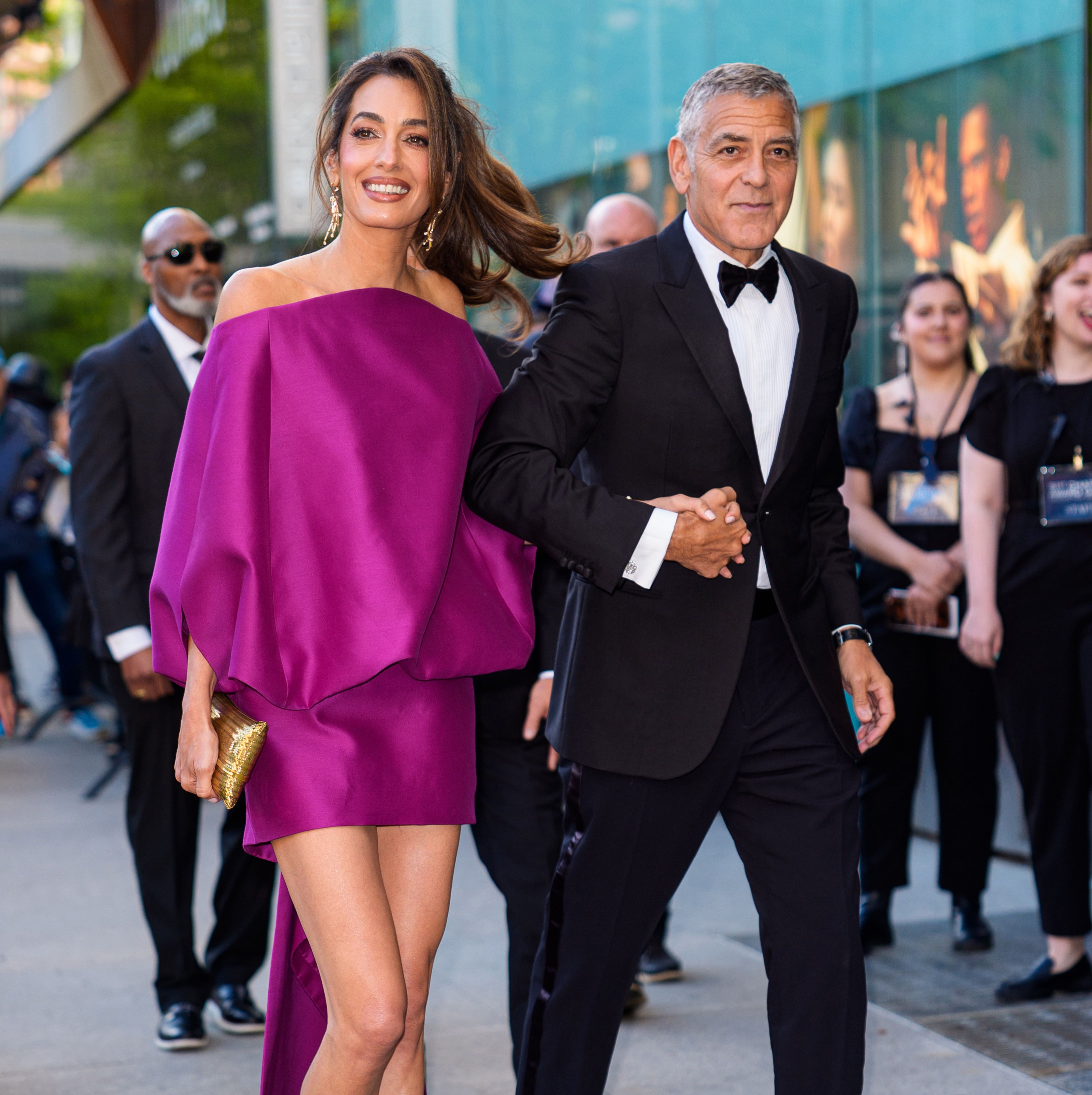  Amal Clooney and George Clooney arrive at the 51st Chaplin Awards on April 27, 2026 in New York City.  (Photo by XNY/Star Max/GC Images) *** Local Caption ***Amal Clooney;George Clooney