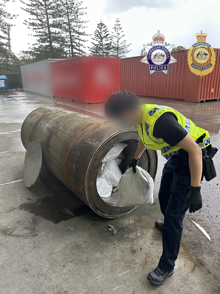 Major drugs haul found hidden inside machinery at Australian port
