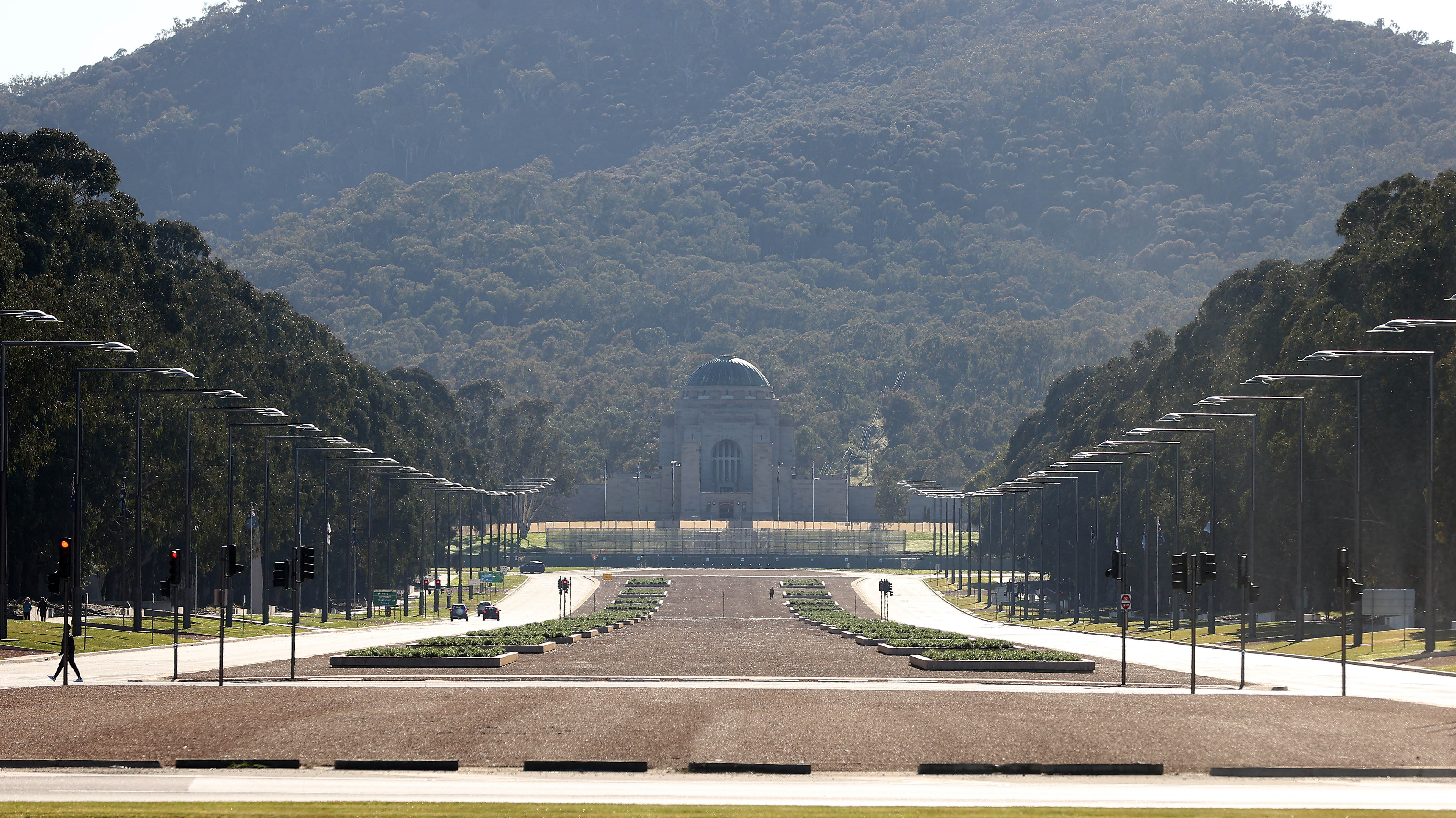 The Australian War Memorial is seen empty amid lockdown in Canberra.