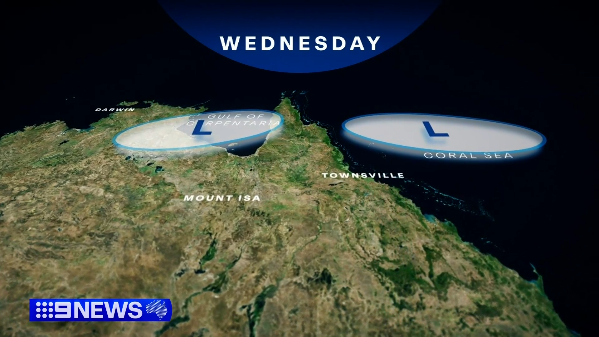 Two tropical lows are set to develop early next week - one in the Coral Sea, the other in the Gulf of Carpentaria.
