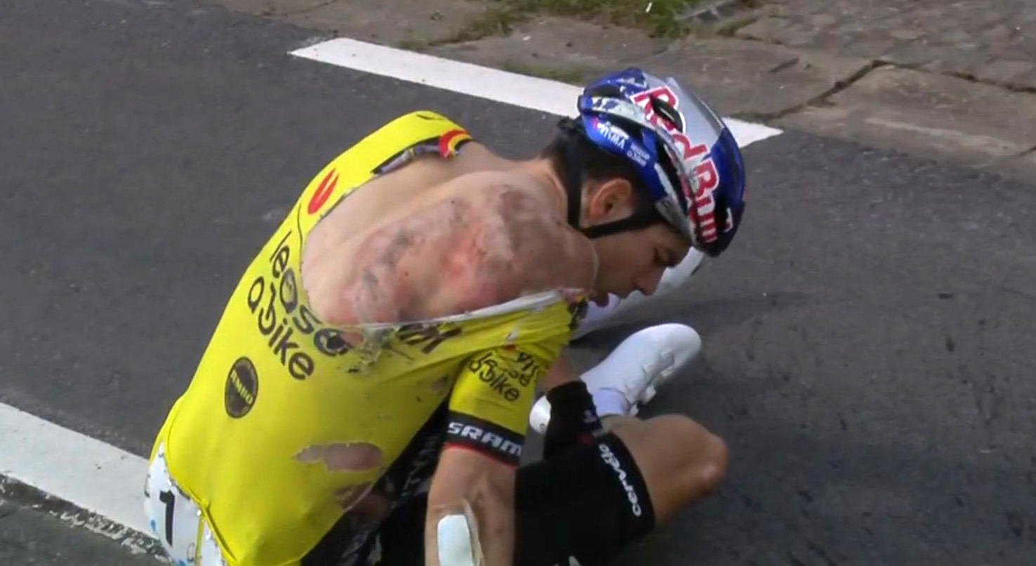 Belgian cyclist Wout van Aert suffered a nasty crash.