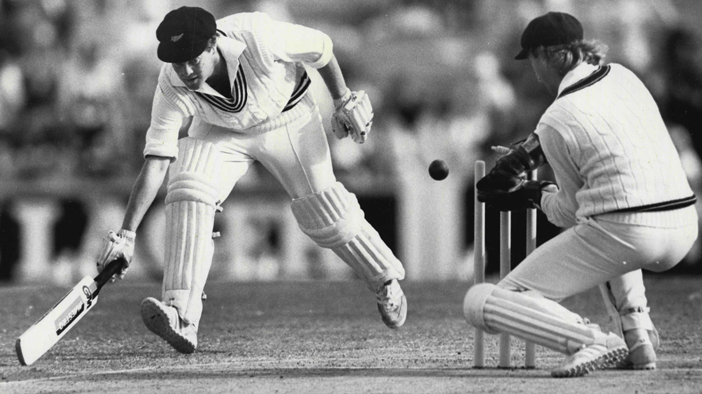 John Reid in action for New Zealand in the summer of 1985-86.
