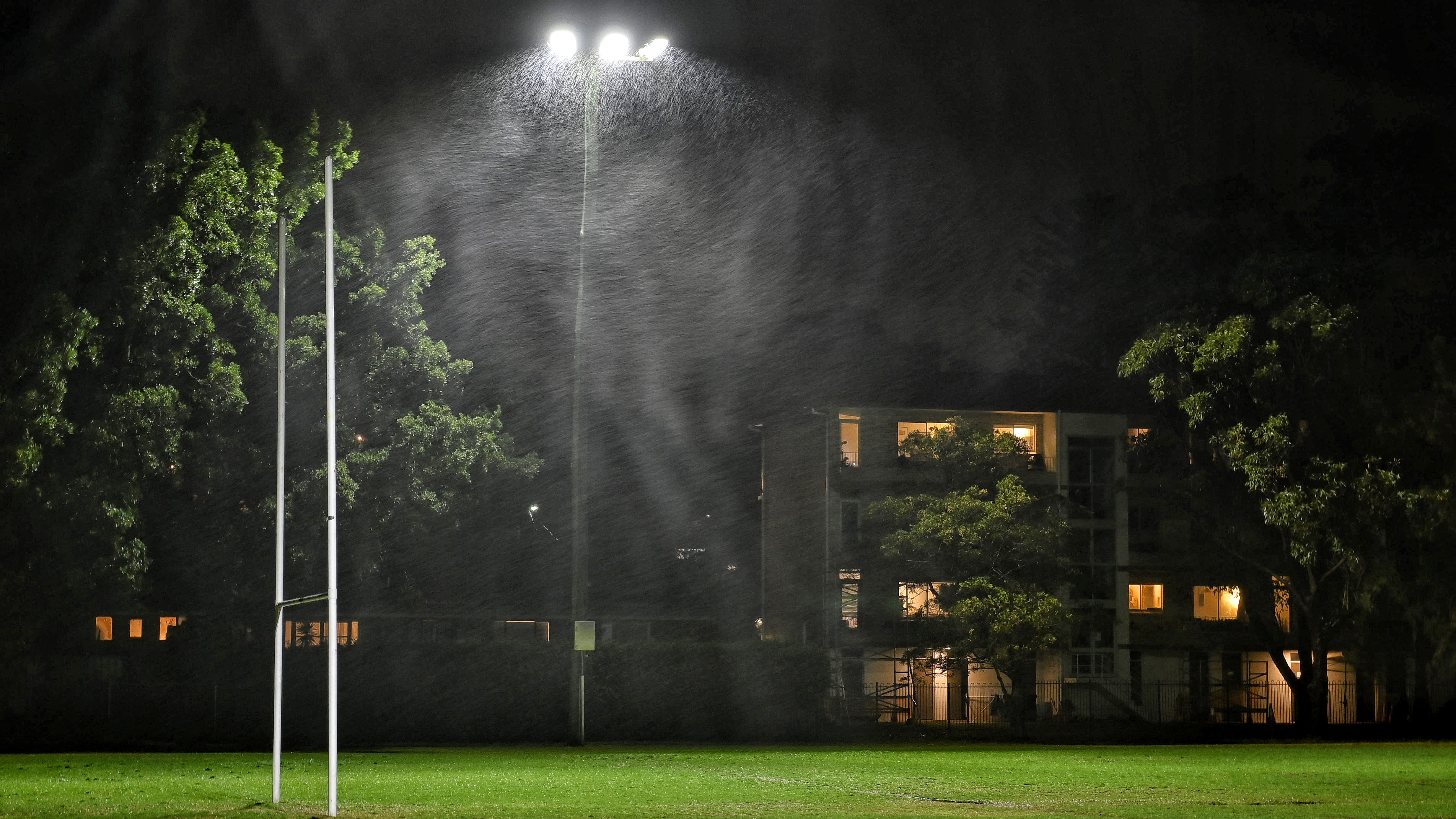 Strong winds and torrential rain at Newport, Sydney.