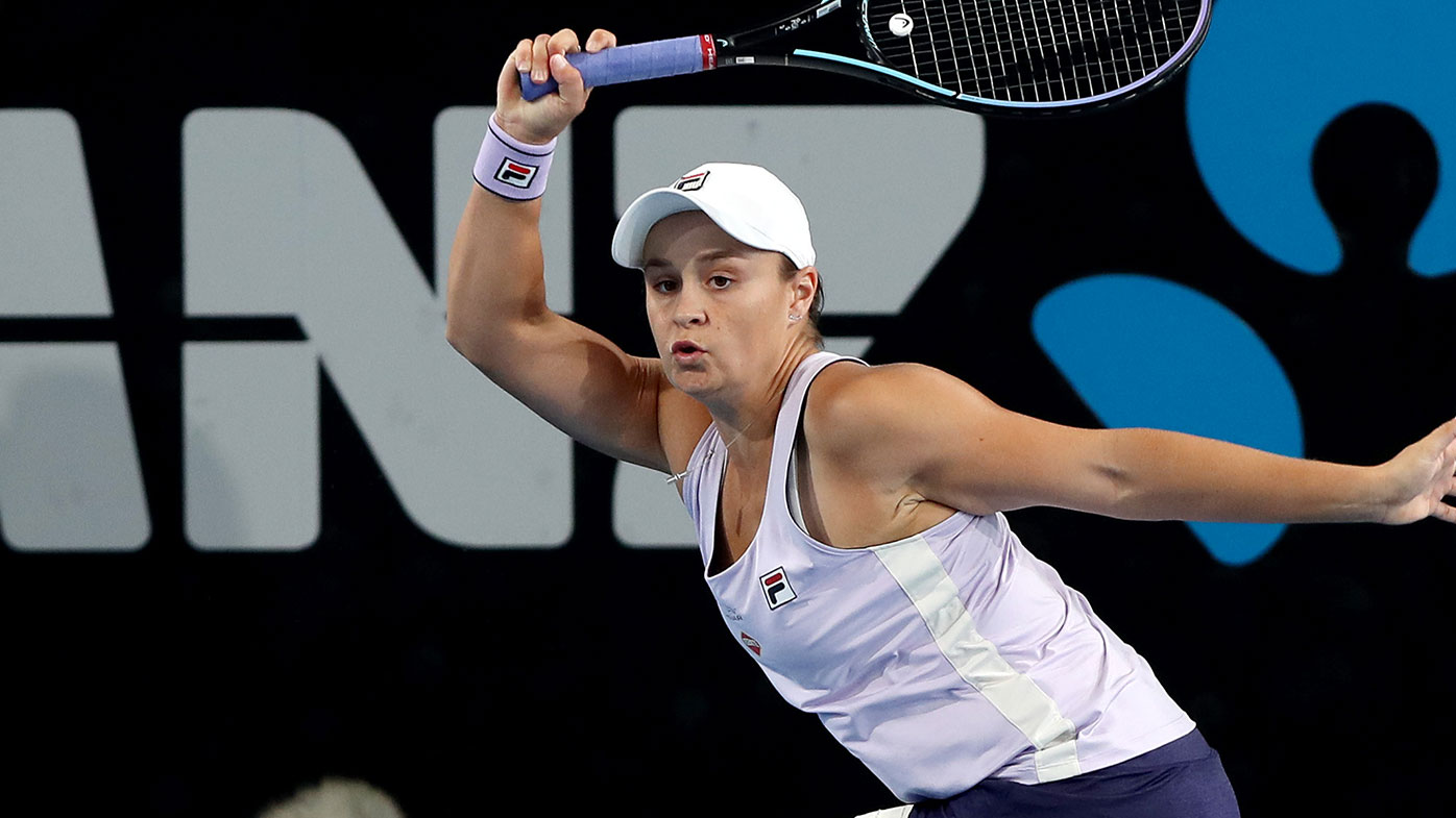 Ash Barty has won her first match at the Miami Open.