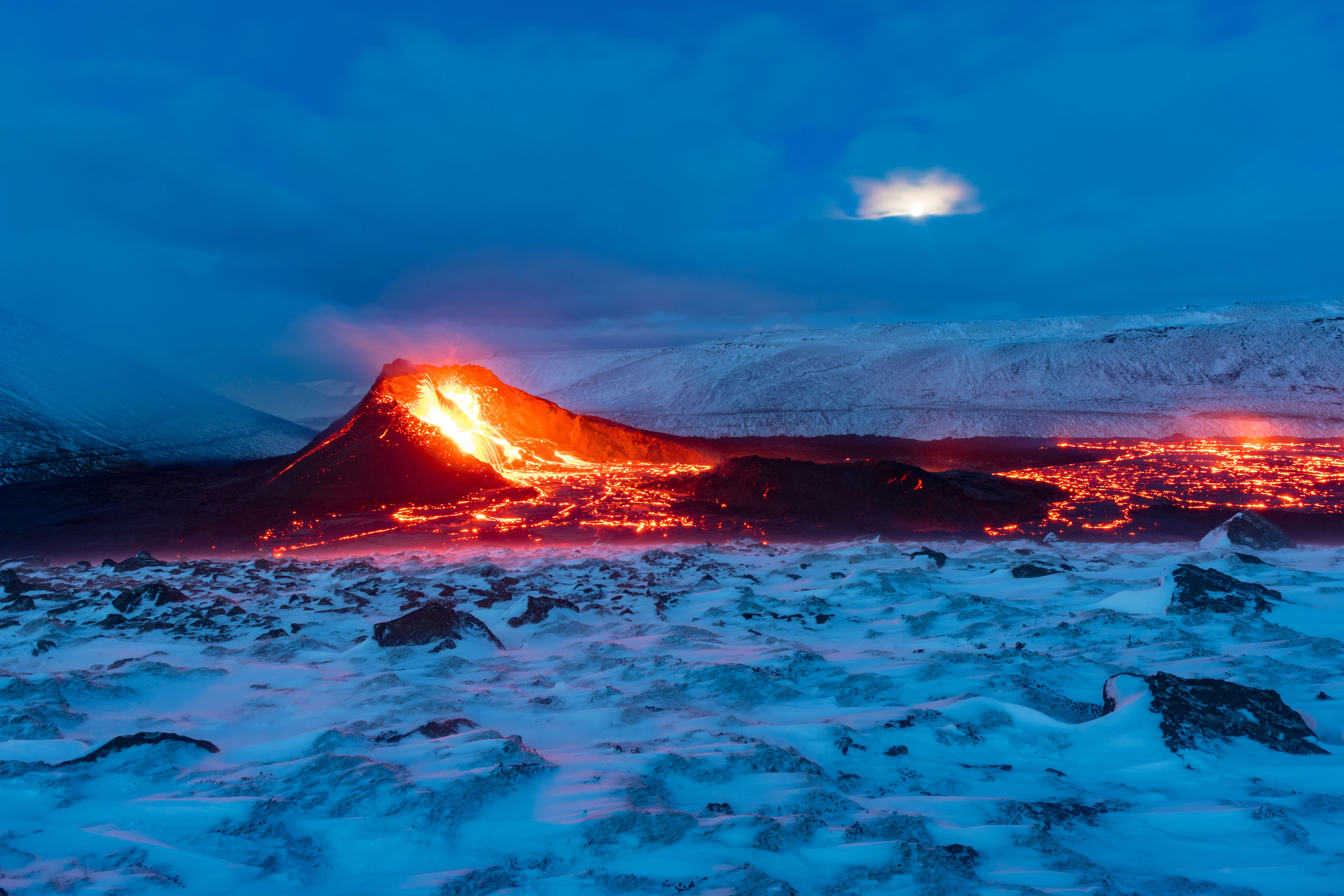 A photo of the Geldingadalir volcano in Fagradalsfjall mountain, in 2021.