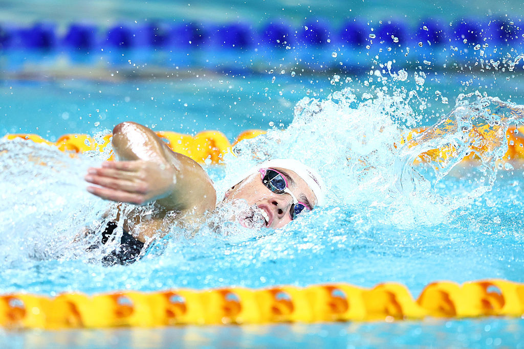 Alexa Leary competes in the Womens Multi Class 50m Freestyle Final.