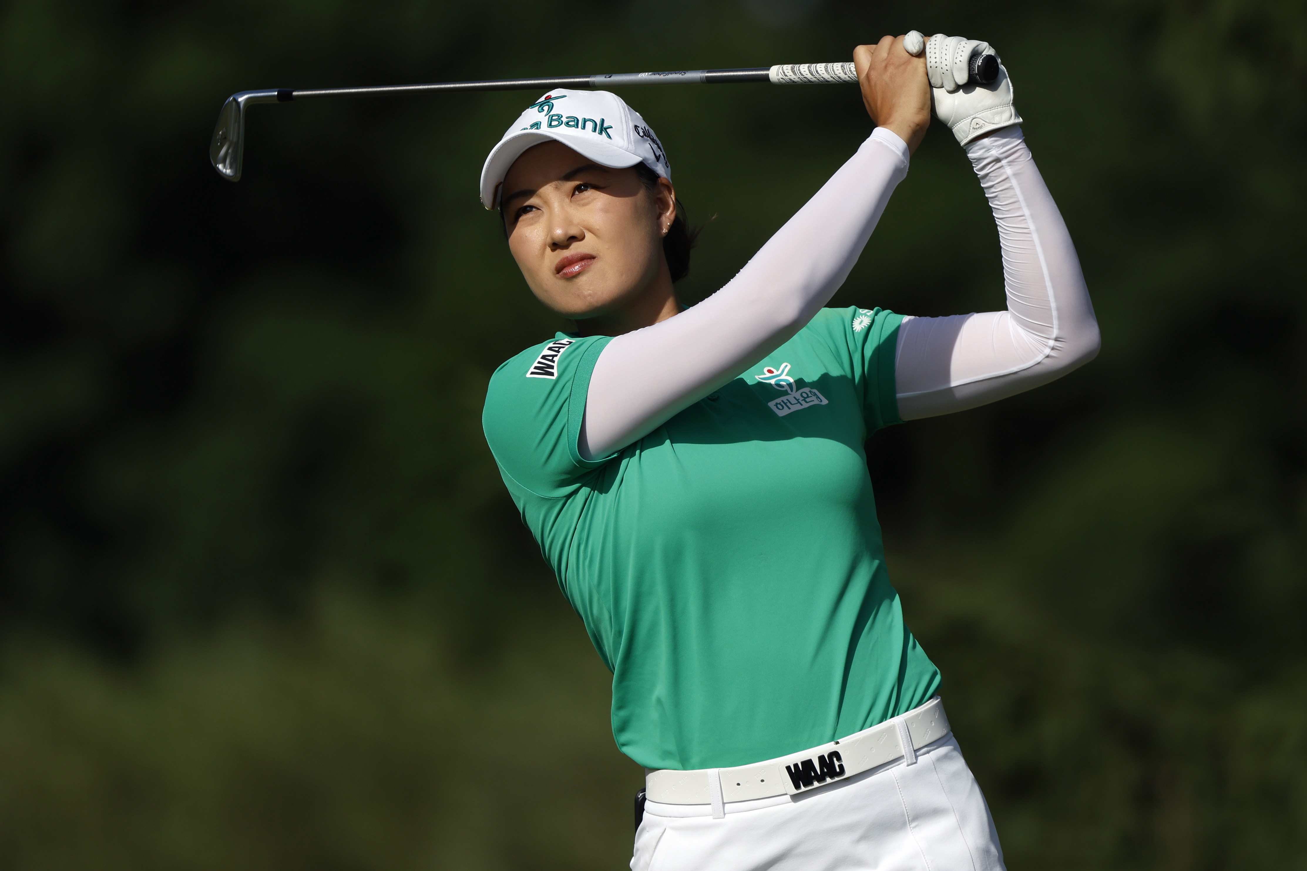 Minjee Lee of Australia plays her shot from the 17th tee during the third round of the U.S. Women's Open Presented by Ally at Lancaster Country Club on June 01, 2024 in Lancaster, Pennsylvania. (Photo by Sarah Stier/Getty Images)