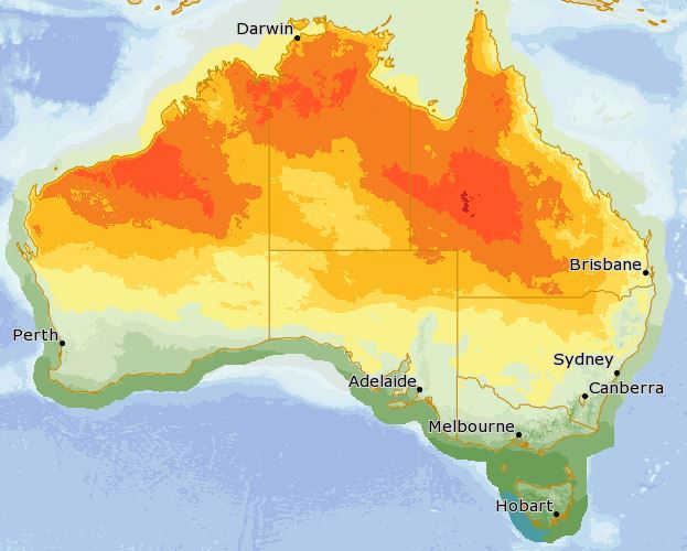 Heat map of Australia Sunday November 10 2024