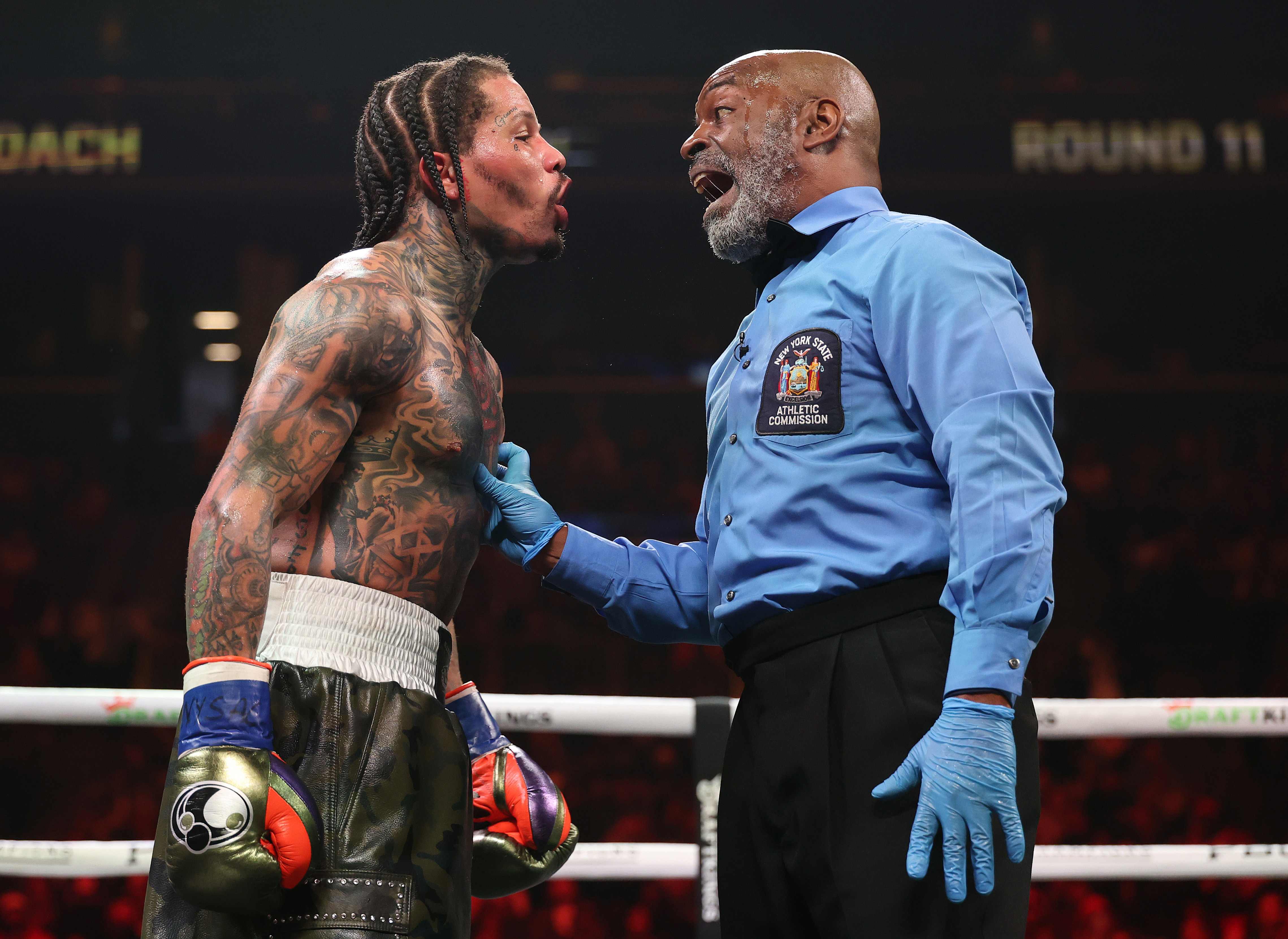Gervonta Davis is warned by referee Steve Willis.