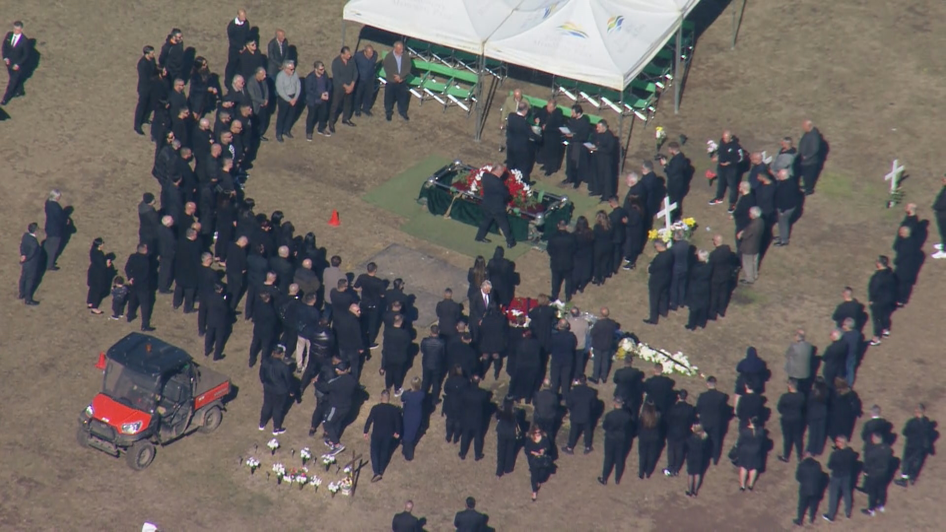 There has been a heavy police presence at the funeral for gangland member Alen Moradian, who was executed in a Bondi Junction carpark last week.