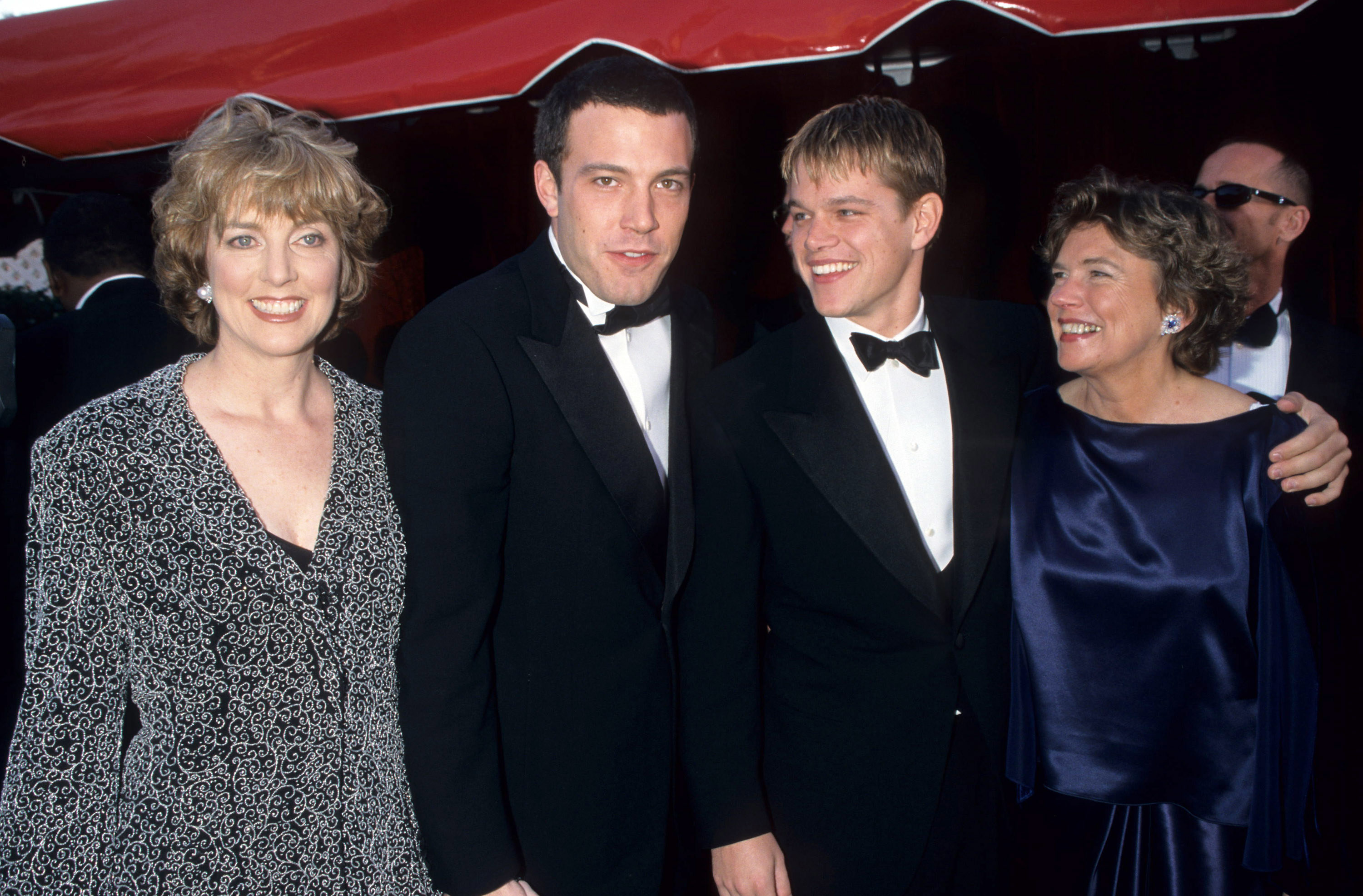 Chris Affleck, Ben Affleck, Matt Damon and mother Nancy Carlson-Paige (Photo by Ke.Mazur/WireImage)