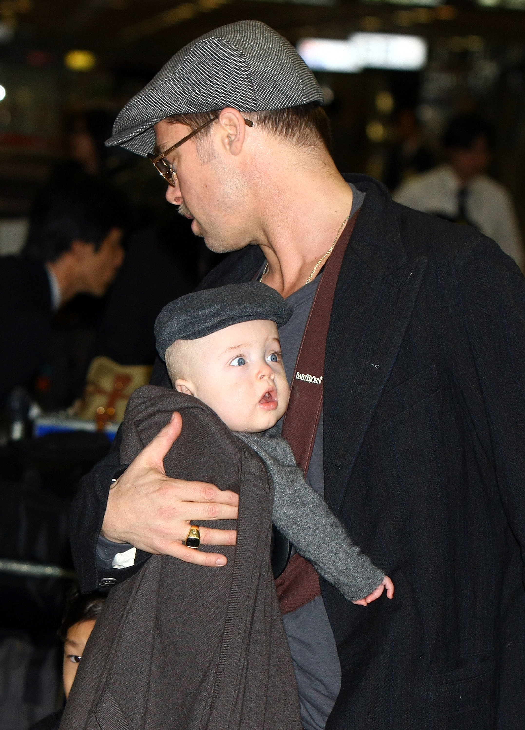 Brad Pitt with son Knox Jolie-Pitt in January 2009.