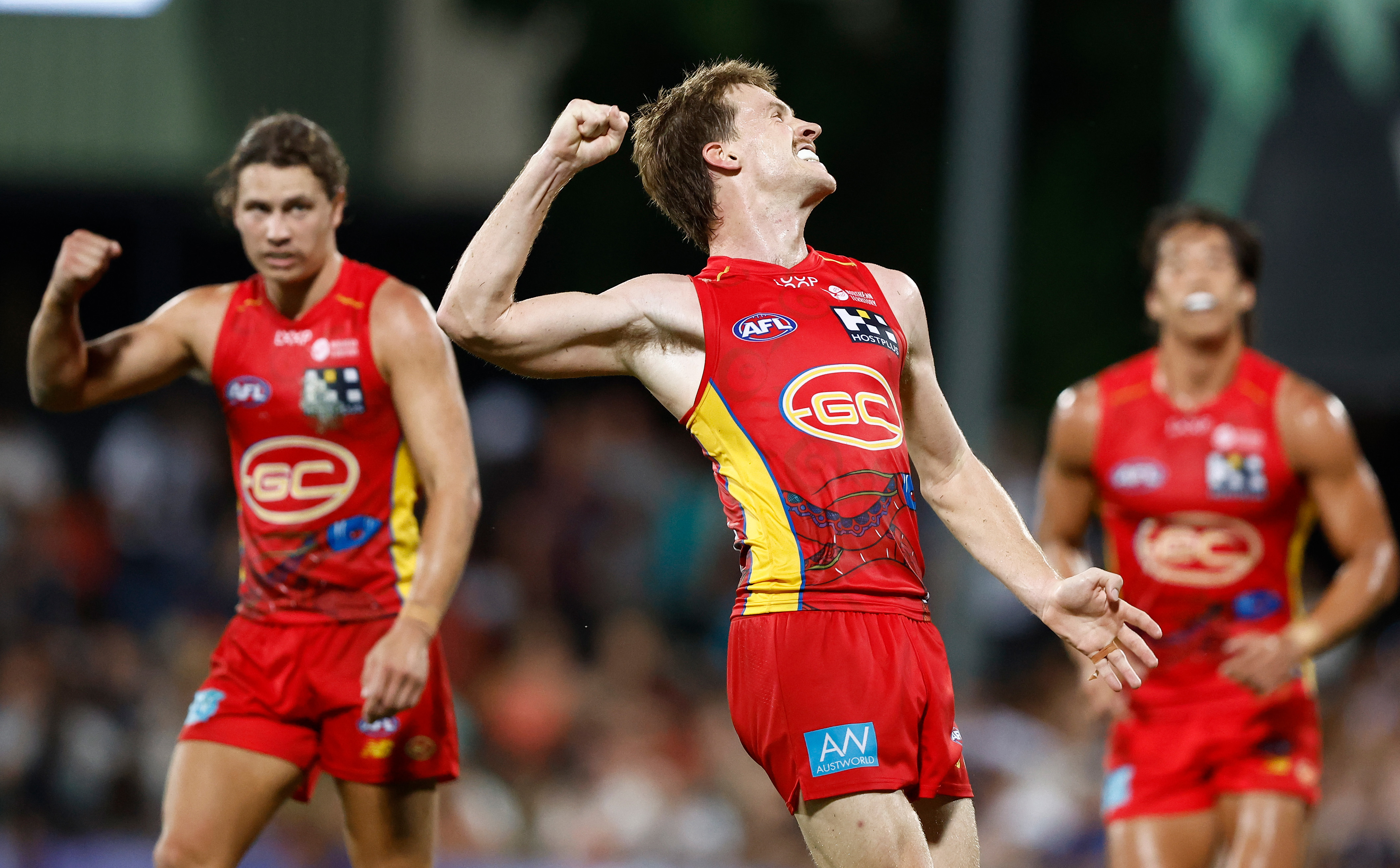 Noah Anderson celebrates the huge win.