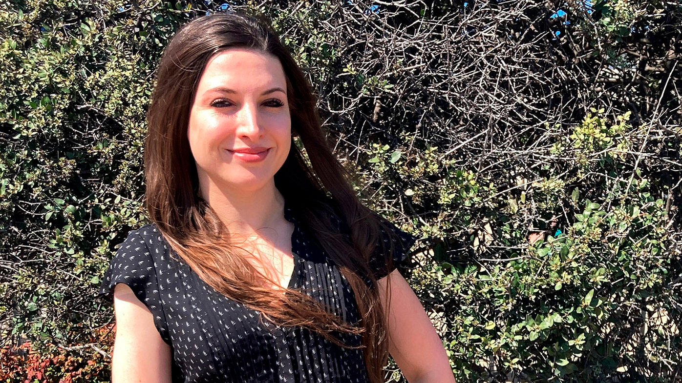 Lea Rodger, 32, poses for a photo on March 28, 2022, in McAlester, Oklahoma, the day before she married Oklahoma death row-inmate Richard Glossip, at the Oklahoma State Penitentiary.