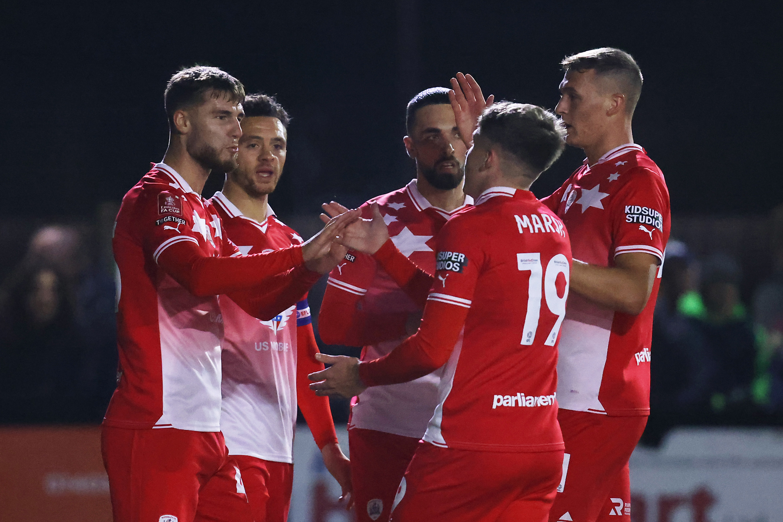 Barnsley players in action.