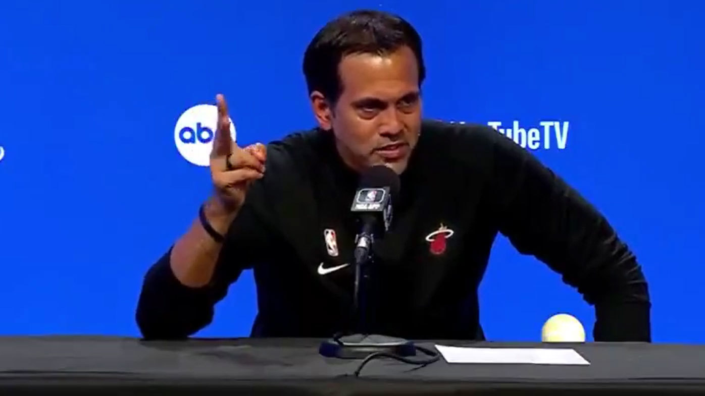 Miami Heat coach Erik Spoelstra was not impressed by a question about Nikola Jokic's effectiveness