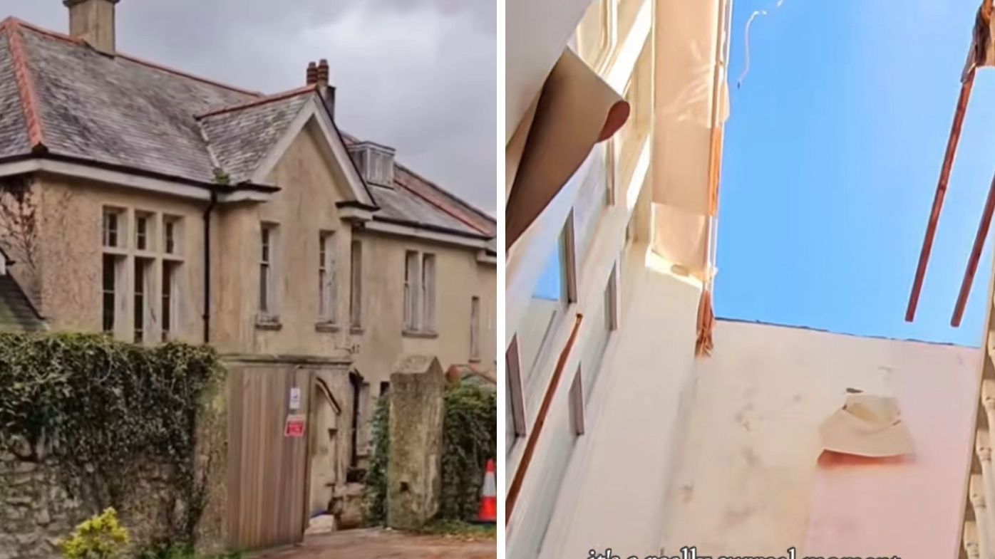 'Concrete pool' uncovered in abandoned home's roof