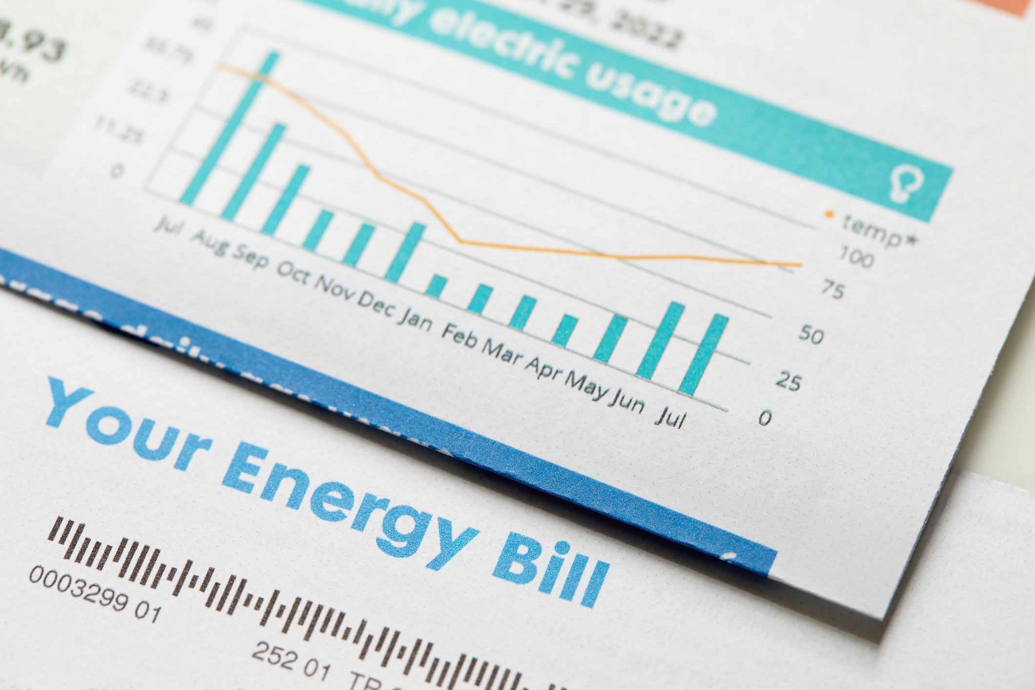 Energy bill stock photo