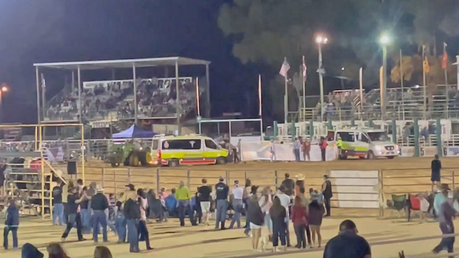 A young rodeo rider was killed during a competition at the Warwick Show on New Year's Eve.