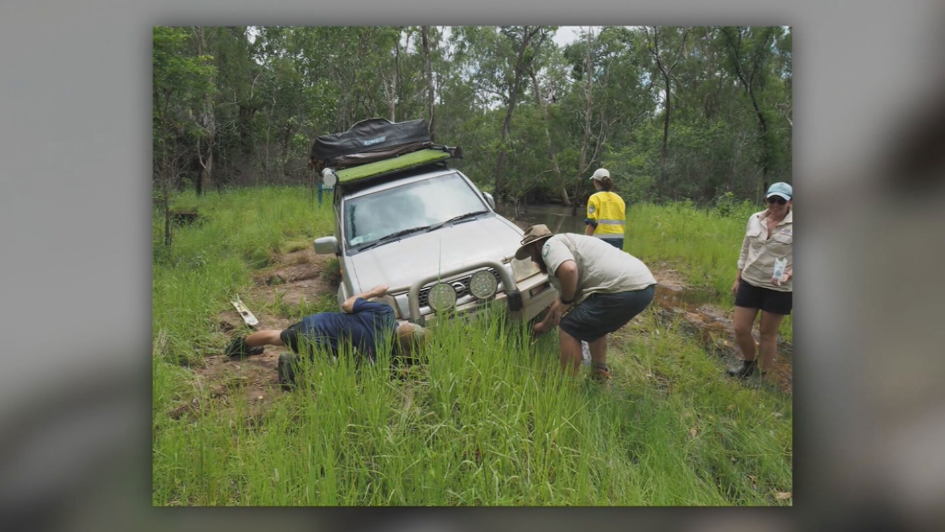 About 60 kilometres in, the two became bogged and tried to walk further on foot before realising they were in serious trouble.