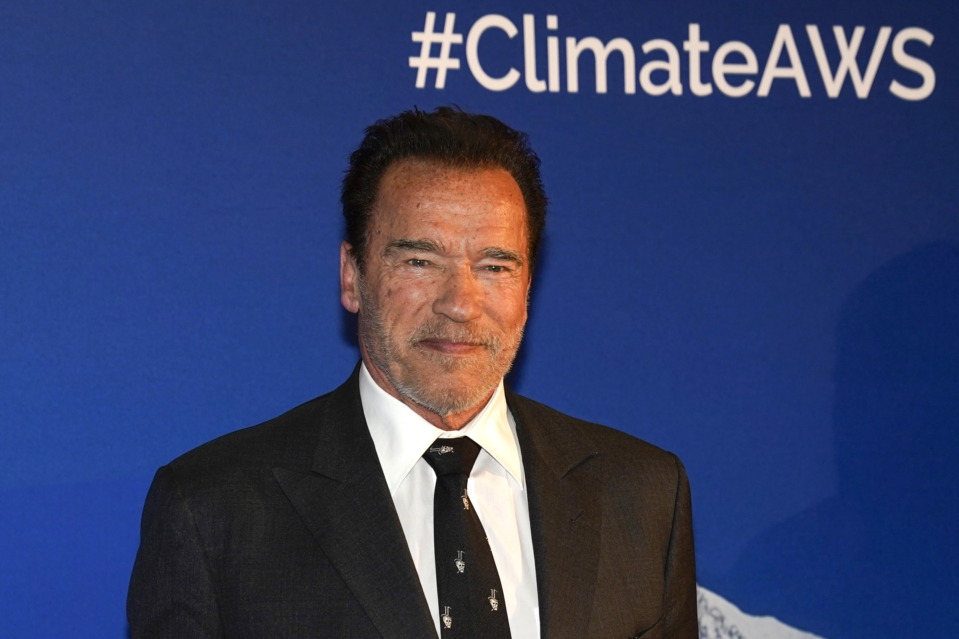  Arnold Schwarzenegger during the climate Austrian World Summit on the Audi FIS alpine ski world cup on January 23, 2020 in Kitzbuehel, Austria.