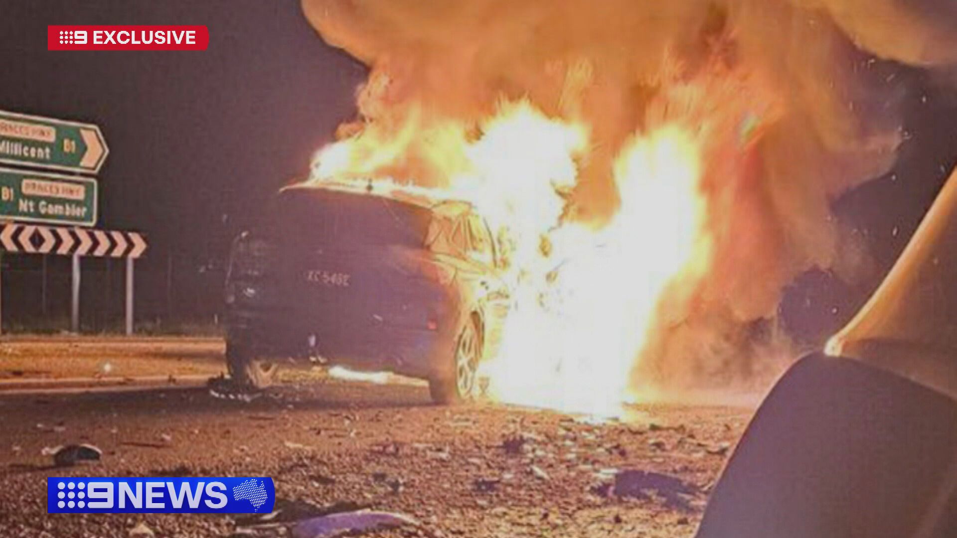 Michael Sleep had been in his truck when he saw Cleone Bryant trapped inside her car as flames engulfed the vehicle on the Princes Highway between Tantanoola and Millicent in the state's south-east on Wednesday night.