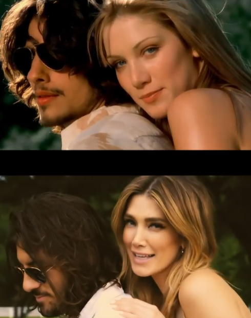 Delta Goodrem remakes 'Don't Care' music video 20 years later, with look-alike boyfriend.