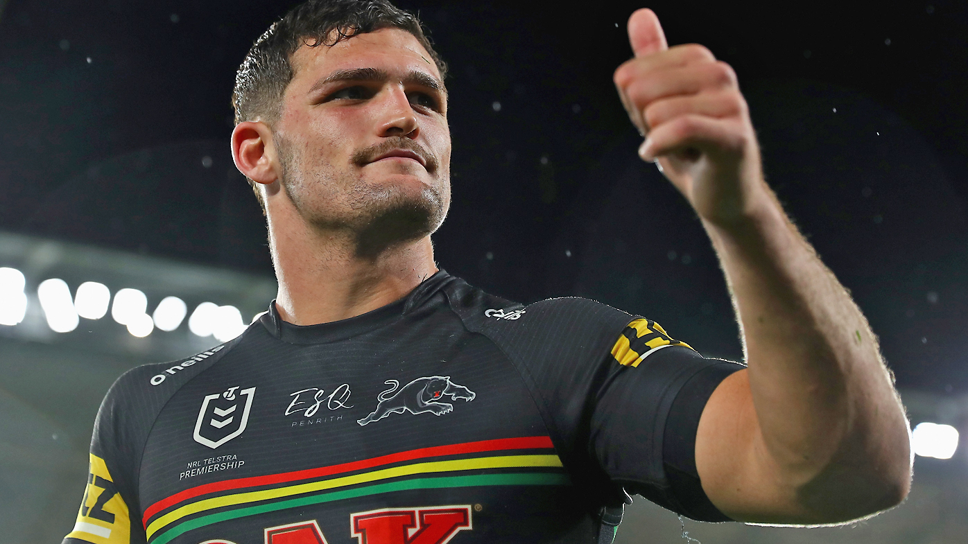 Nathan Cleary celebrates a win