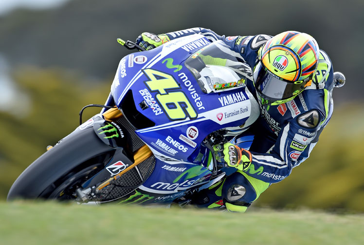 Rossi in full flight on Phillip Island. (Getty)