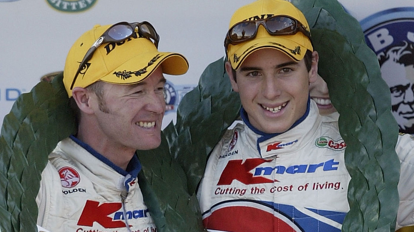 Greg Murphy and Rick Kelly celebrate their 2003 Bathurst 1000 victory.