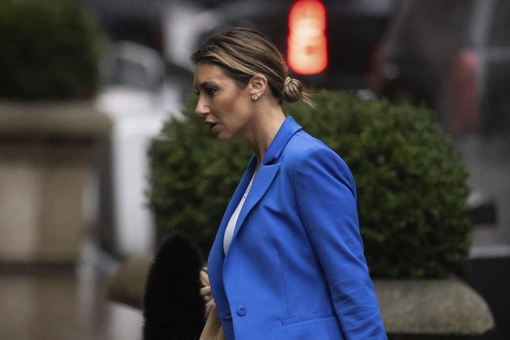 Alina Habba, one of ex-President Donald Trump's attorneys arrives at Trump Tower, Friday, Jan 26, 2024, in New York.