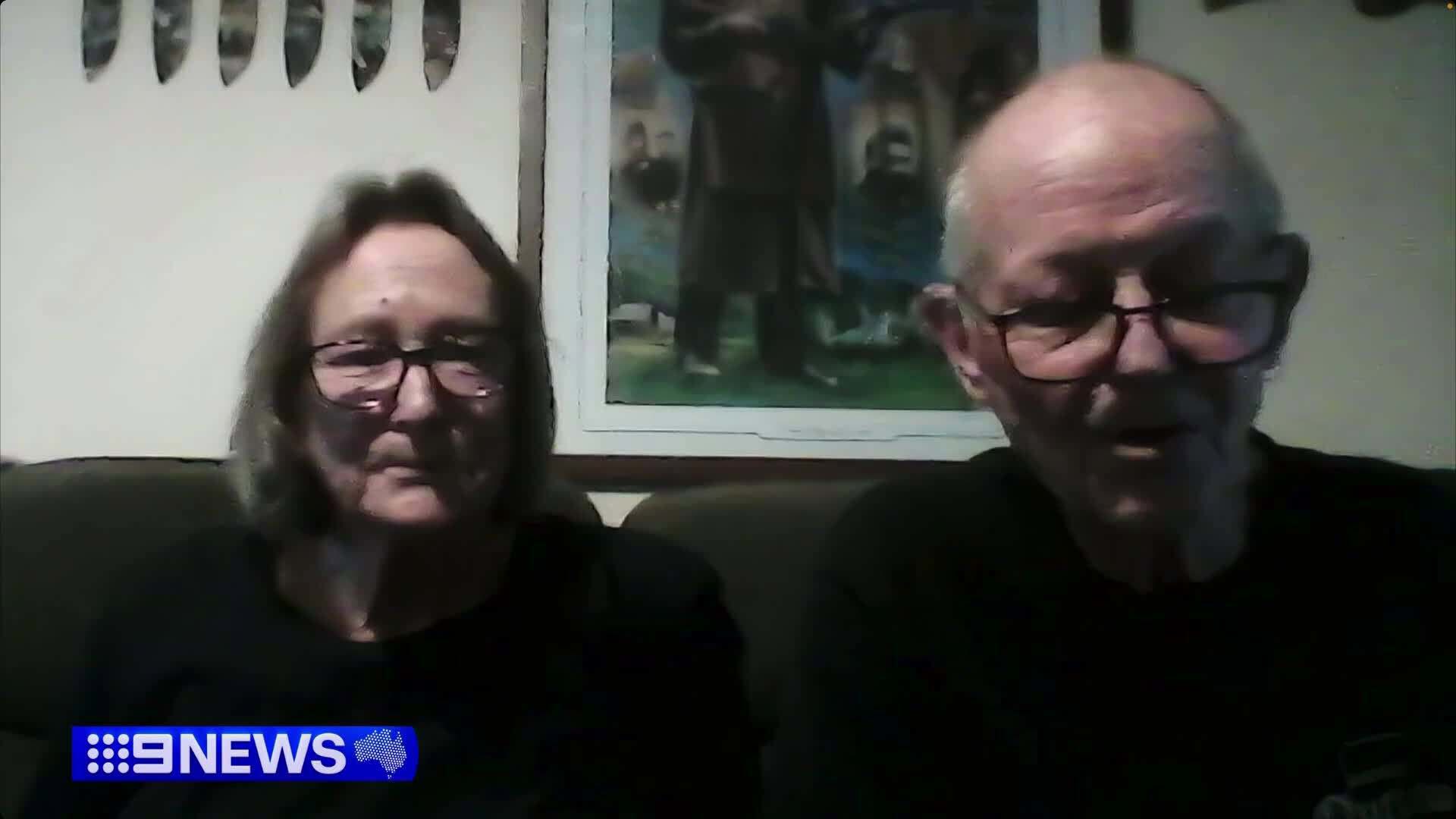 The thunderstorm stranded Steve and Christine Gaunt in their Bendigo home, helpless as five cars and their caravan were pelted.