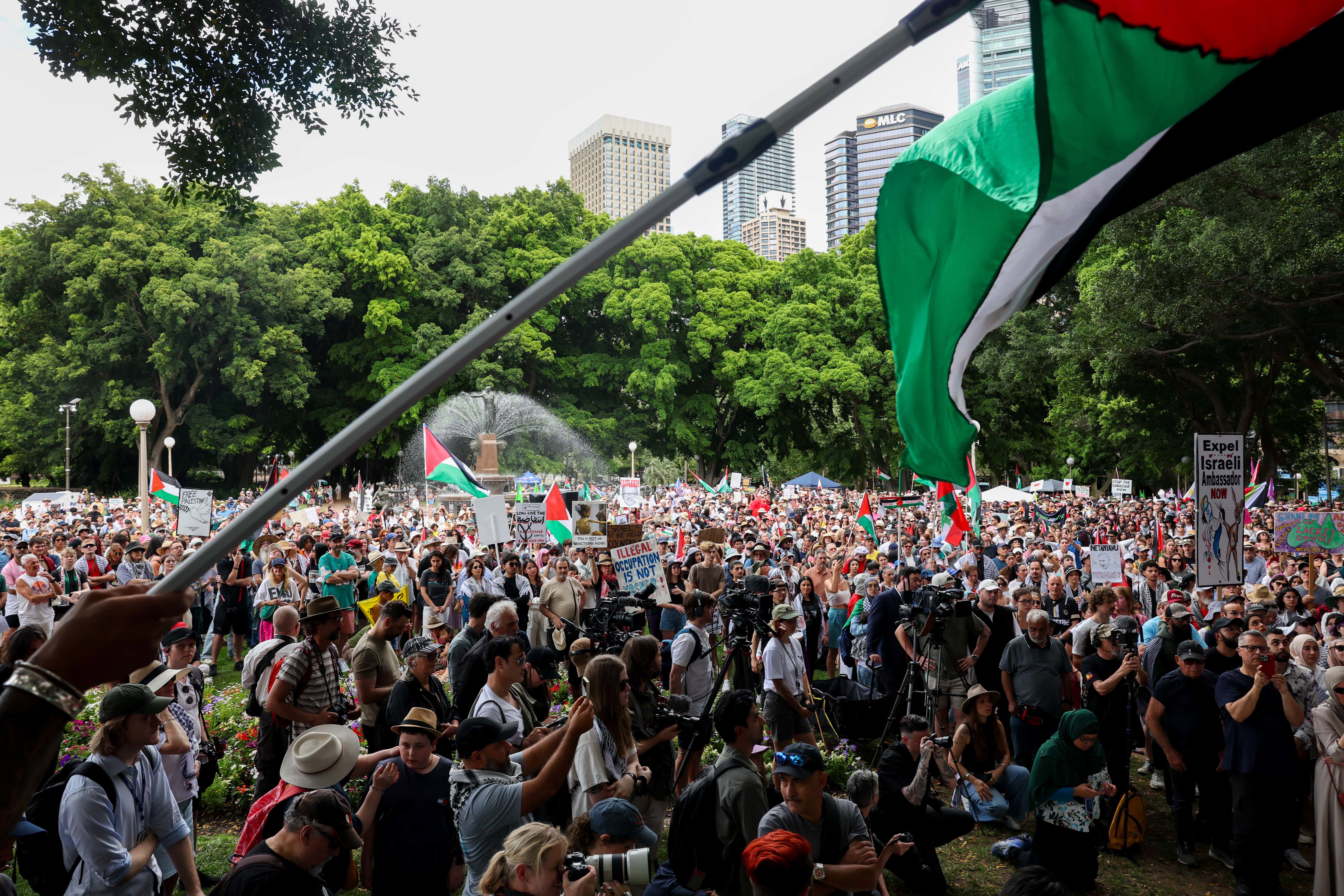 Thousands gathered for the latest rally for Palestine.