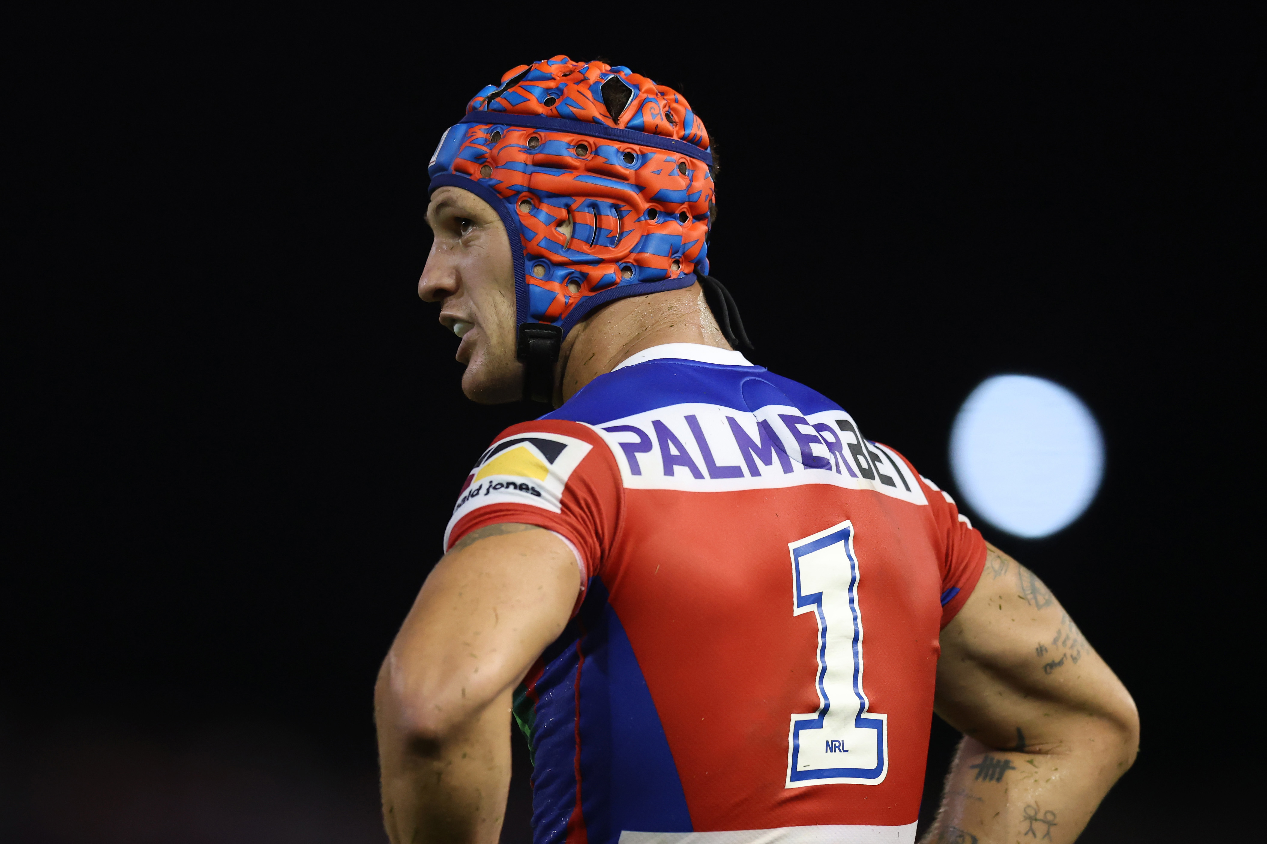 NEWCASTLE, AUSTRALIA - MARCH 13: Kalyn Ponga of the Knights looks on during the round two NRL match between Newcastle Knights and Dolphins at McDonald Jones Stadium, on March 13, 2025, in Newcastle, Australia. (Photo by Scott Gardiner/Getty Images)