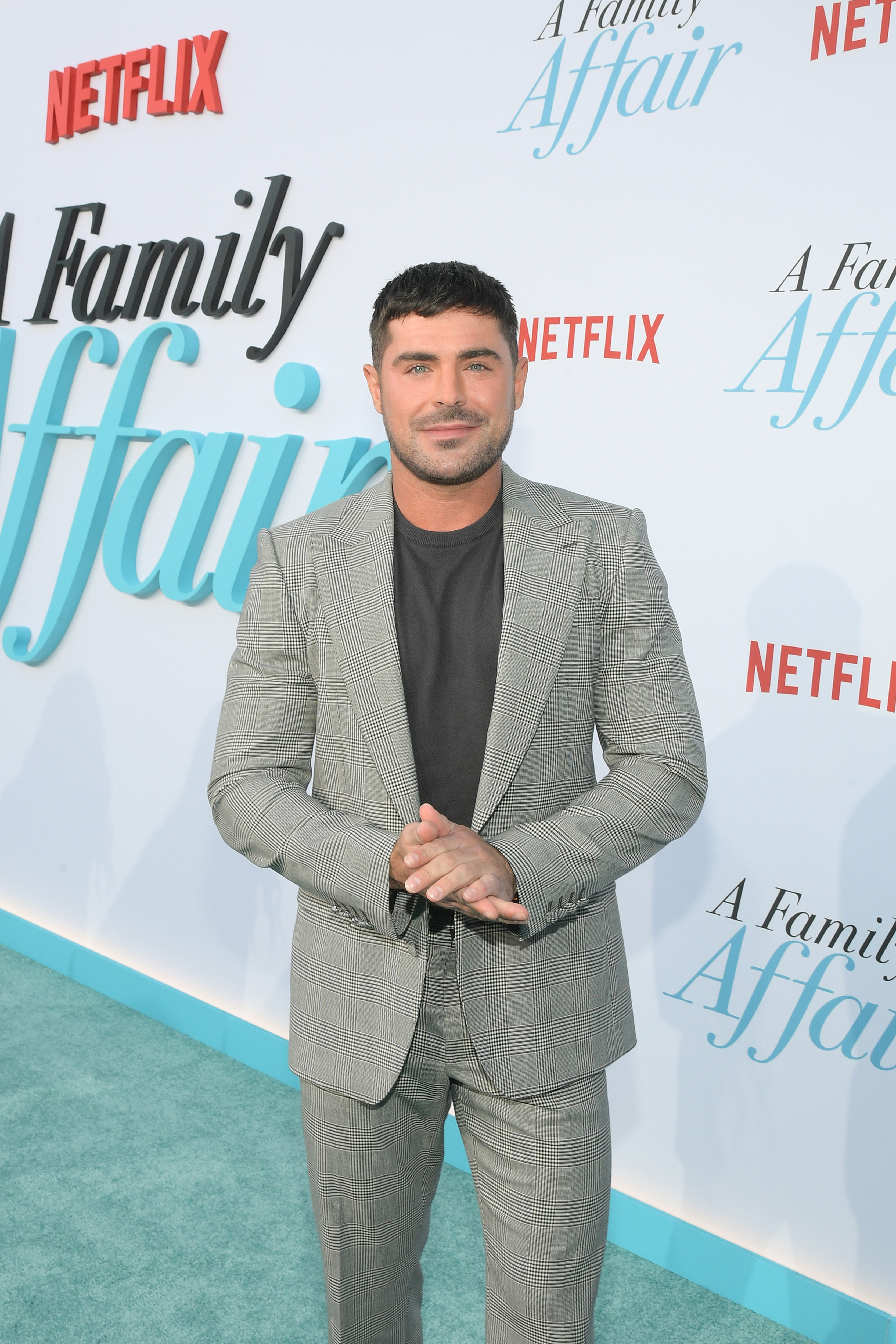 LOS ANGELES, CALIFORNIA - JUNE 13: Zac Efron attends the world premiere of Netflix's "A Family Affair" at The Egyptian Theatre Hollywood on June 13, 2024 in Los Angeles, California.  (Photo by Charley Gallay/Getty Images for Netflix)