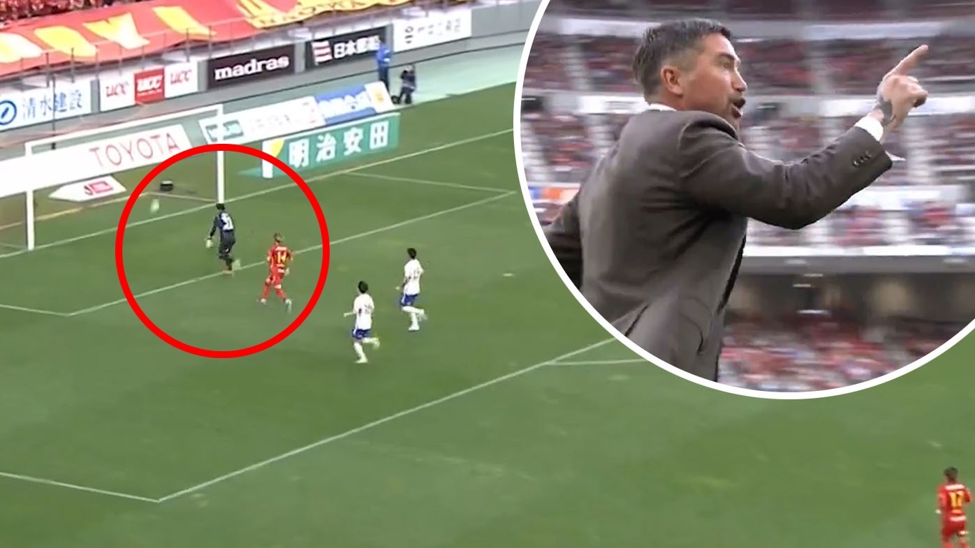 Harry Kewell unleashes on an official as a substitution blunder cruells his side.