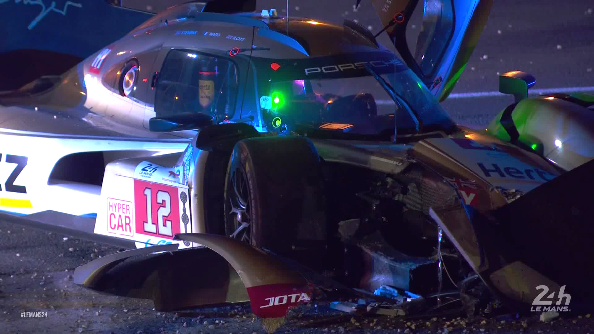 The remains of the Jota-run Porsche 963 crashed by Callum Ilott.