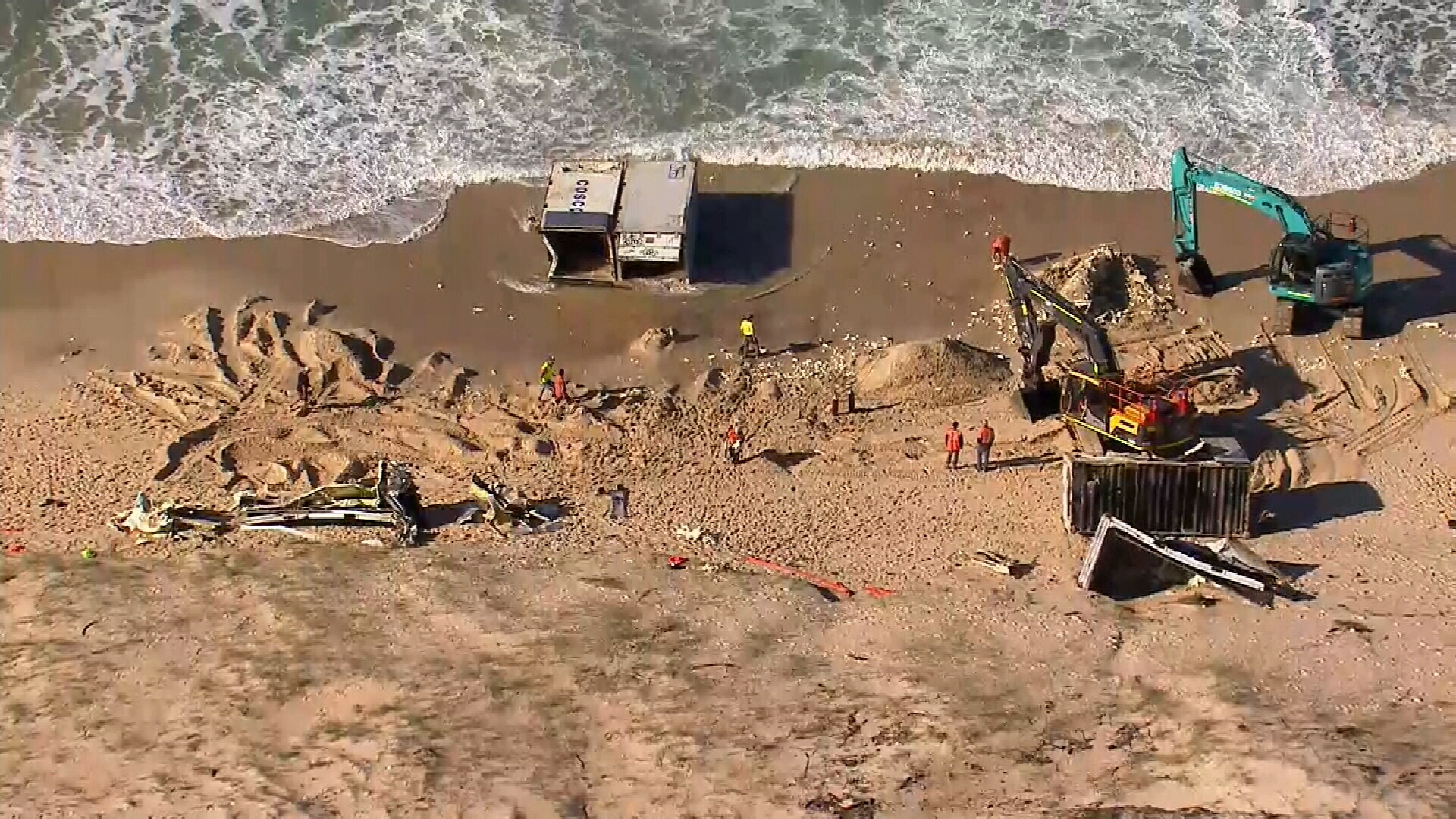 Surgical masks and plastic containers are among the debris found on beaches.